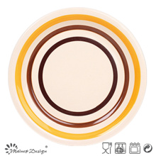 Orange and Brown Circles Stoneware Dinner Plate